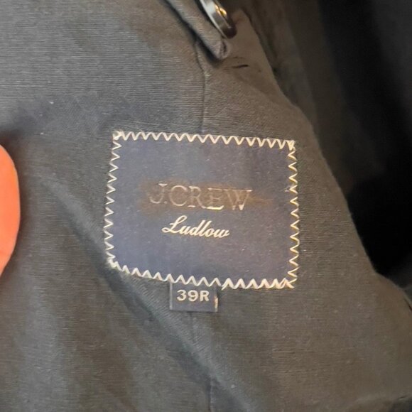 J.Crew $248 Ludlow Slim Fit Unstructured Suit Jacket Cotton Linen 39R AU428 Ink - Picture 13 of 13